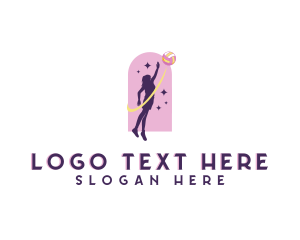 Sports - Woman Sports Volleyball logo design