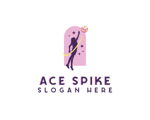 Volleyball - Woman Sports Volleyball logo design