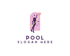 Female - Woman Sports Volleyball logo design