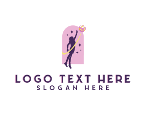 Volleyball - Woman Sports Volleyball logo design