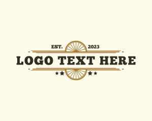 Wild West - Western Saloon Wagon Wheel logo design