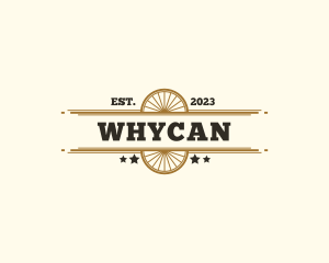 Western Saloon Wagon Wheel Logo