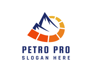 Petroleum - Mountain Travel Meter logo design