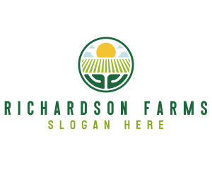 Rice Field Farming logo design