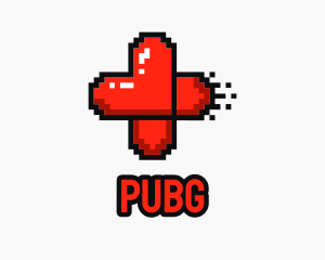 Program - Modern Pixel Heart Cross logo design