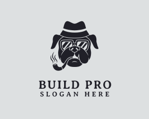 Pooch - Smoking Mafia Dog logo design