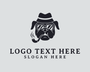 Pooch - Smoking Mafia Dog logo design