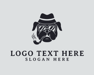 Smoking Mafia Dog Logo