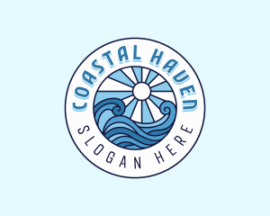 Coastal Sea Wave logo design