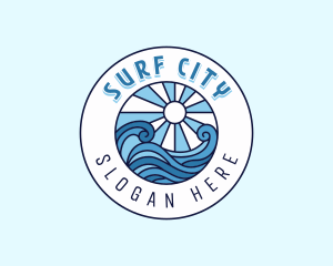 Coastal Sea Wave logo design