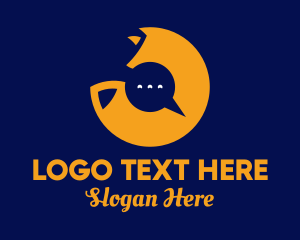 Husky - Fox Chat Messenger logo design