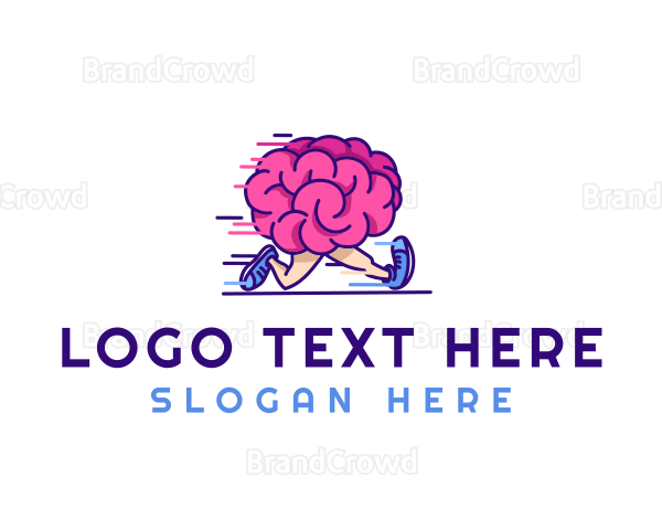 Brain Running Character Logo