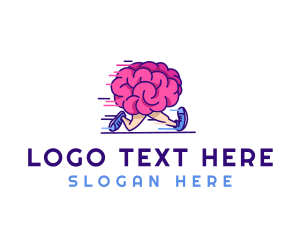 Character - Brain Running Character logo design