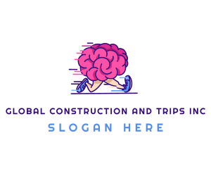 Brain Running Character Logo