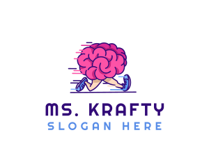 Brain Running Character Logo