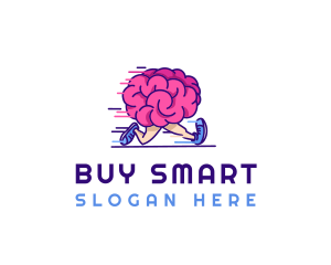 Brain Running Character logo design