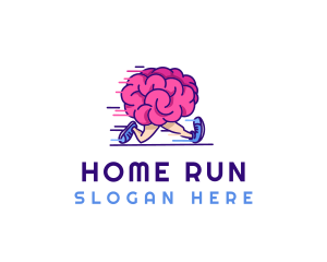 Brain Running Character logo design