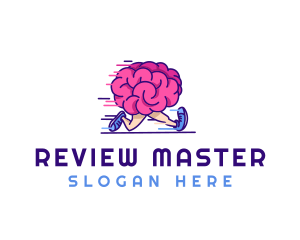Review - Brain Running Character logo design
