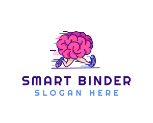 Brain Running Character logo design