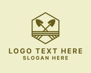 Hexagon - Garden Shovel Landscaping logo design