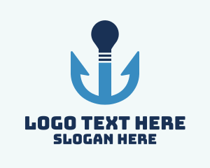 Sea - Anchor Light Bulb logo design