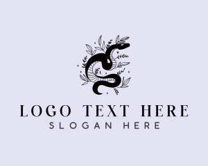 Slithering - Ornamental Boho Snake logo design