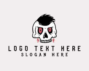 Skate Shop - Lightning Punk Skull logo design