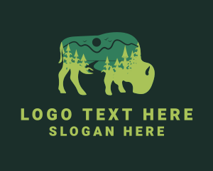 Nature - Green Bison Valley logo design