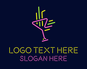 Alcohol - Neon Cocktail Strobe logo design