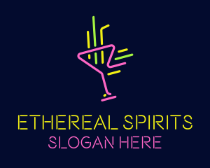 Spirits - Neon Cocktail Strobe logo design