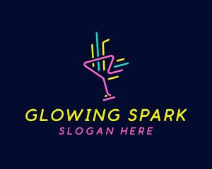 Neon Cocktail Strobe logo design