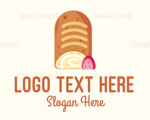 Roll Cake Bread Logo