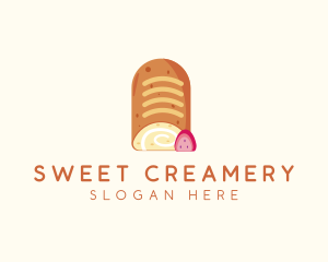 Strawberry Roll Bread logo design