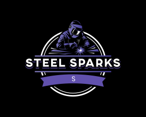 Welder Machine Ironwork logo design