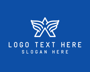 Airline - Flying Wings Letter A logo design