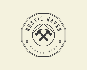 House - Hardware Hammer Badge logo design