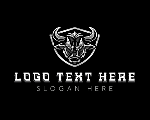 Bison - Angry Bull Horn logo design
