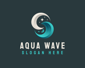 Oceanic - Moon Tidal Wave logo design