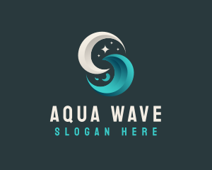 Moon Tidal Wave logo design