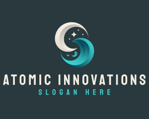 Moon Tidal Wave logo design