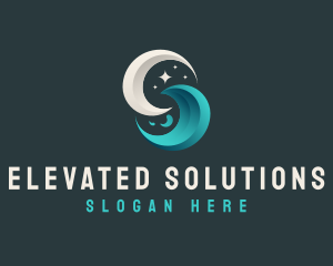 Moon Tidal Wave logo design