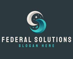 Moon Tidal Wave logo design