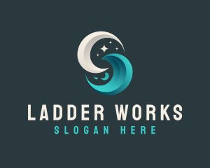 Moon Tidal Wave logo design