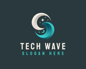 Moon Tidal Wave logo design