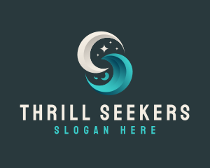 Moon Tidal Wave logo design