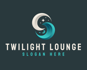 Evening - Moon Tidal Wave logo design