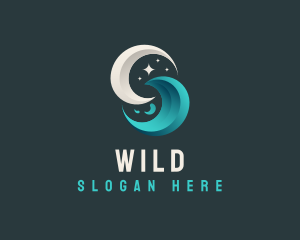 Evening - Moon Tidal Wave logo design