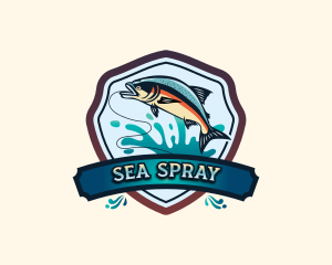 Seafood Salmon Fishing  logo design