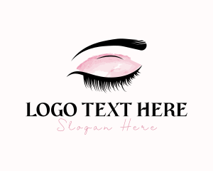 Makeup Artist - Feminine Makeup Eyelash logo design