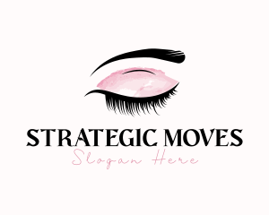 Feminine Makeup Eyelash Logo